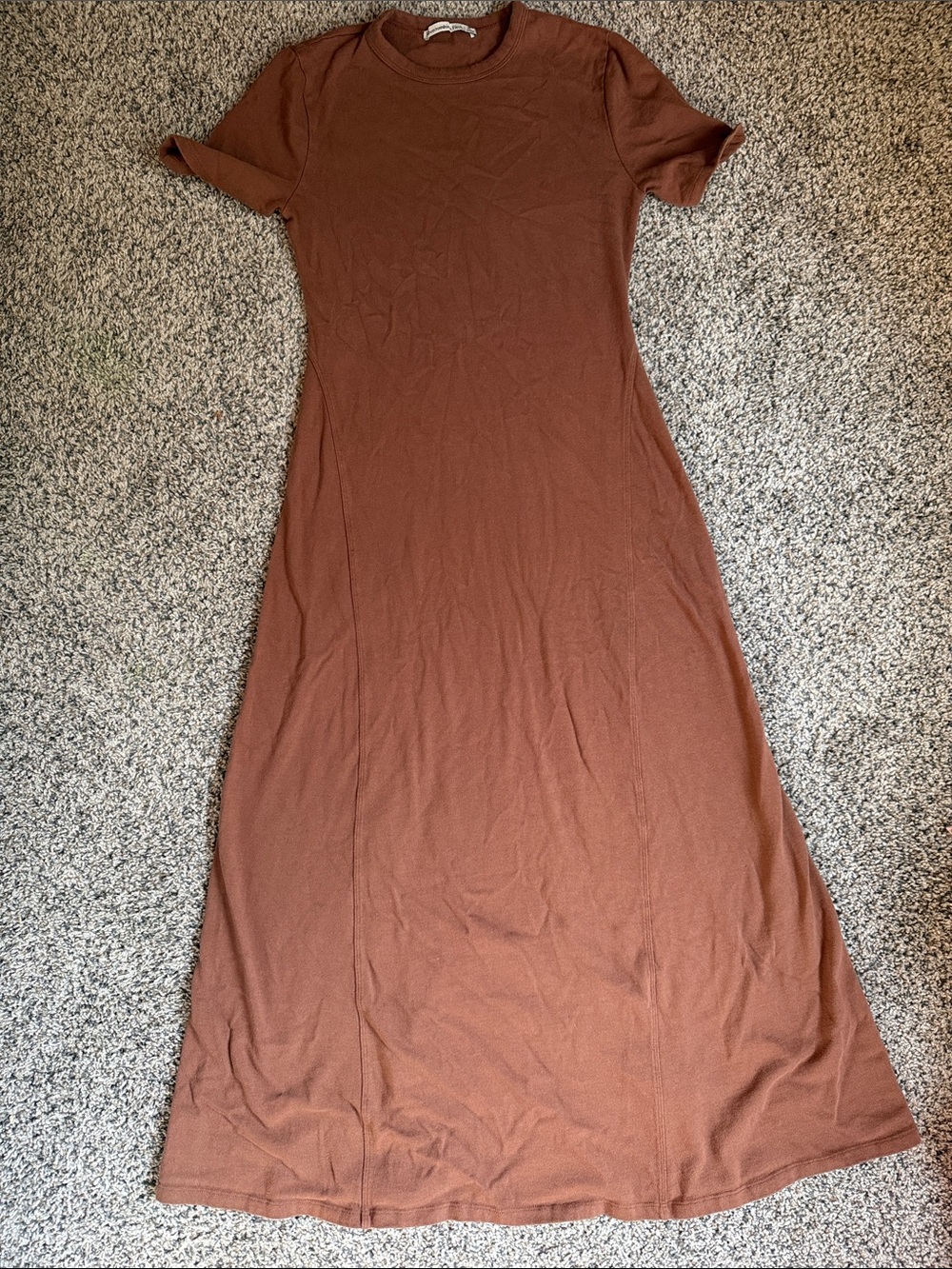 Abercrombie & Fitch Brown Short Sleeve Maxi Dress